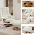 Ergonomic Recliner Chair with Ottoman, Modern 360° Swivel Lounge Chair with Footstool