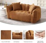 Giant Bean Bag Chairs Loveseat for Adults. Oversized Bean Bag Couch. Memory Foam Filled Floor Lounge Chair. Lazy Floor Sofa Chair with Armrests for Living Room. Bedroom. Apartment (2. Yellow)