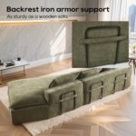 133'' Modern Minimalist Modular Sectional Sofa. Upholstered Cloud Couch with Deep Seats. Right Facing Chaise for Living Room (Green)