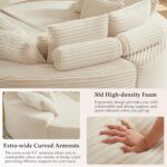 2-in-1 Folding Convertible Sofa Bed Oversized Upholstered Round Boneless Couch for Living Room