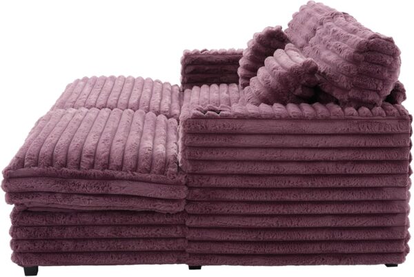 83.5 Oversized Double Lounge Chaise with USB Ports and Cup Holders