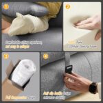 3-in-1 Convertible Sleeper Sofa Bed. 78.7 Teddy Fabric Foam-Filled Folding Floor Sofa Couch Bed. Convertible Loveseat Sleeper Guest Bed with 2 Pillows for Living Room Apartment Office (Grey)