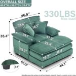 Chaise Lounge Chair Indoor. 56.3'' Oversized Chair with Ottoman. Comfy Upholstered Wide Sleeper Chaise Lounge Chair. Oversized Reading Chair. Chaise Lounge for Living Room. Bedroom