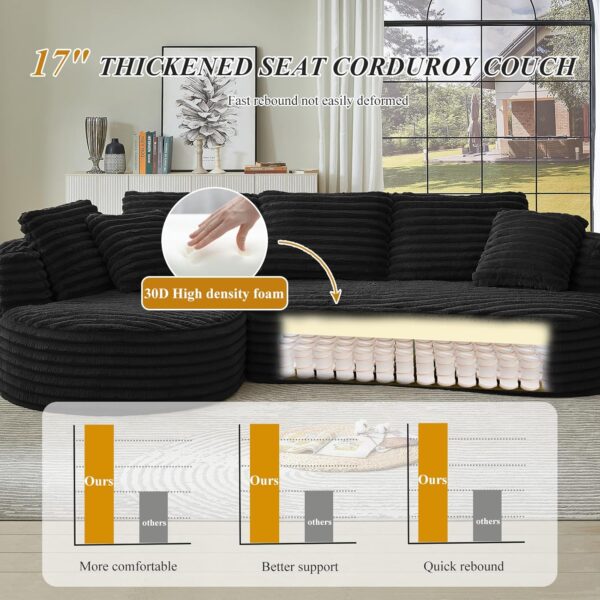 120'' Boneless Modular Sectional Curved Sofa No Assembly Required