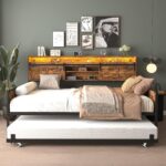 77'' Twin Daybed with Trundle for Bedroom and Guest Room