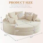 2-in-1 Folding Convertible Sofa Bed Oversized Upholstered Round Boneless Couch for Living Room