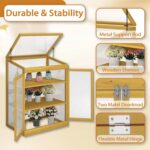 29.53 W Cold Frame Greenhouse Wooden Greenhouse Raised Flower Planter Shelf