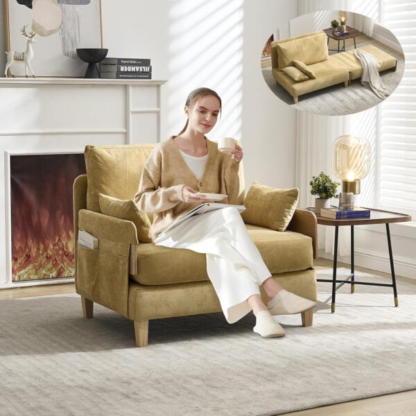 3-in-1 Convertible Folding Sofa Bed with Armrest for Small Spaces Living Room