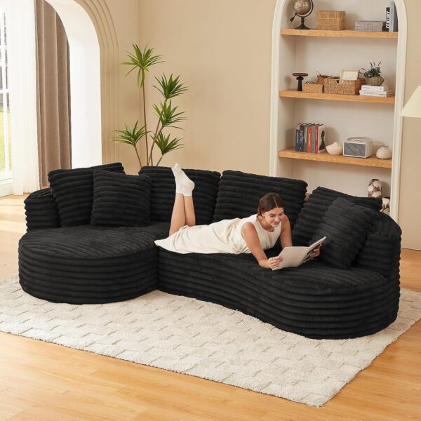 120'' Boneless Modular Sectional Curved Sofa No Assembly Required