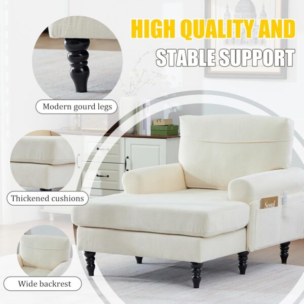 Oversized Sleeper Chair Sofa Bed with Side Pockets for Living Room