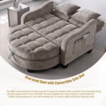 Convertible Futon Sofa Bed 54'' Futon Couch with Storage Ottoman