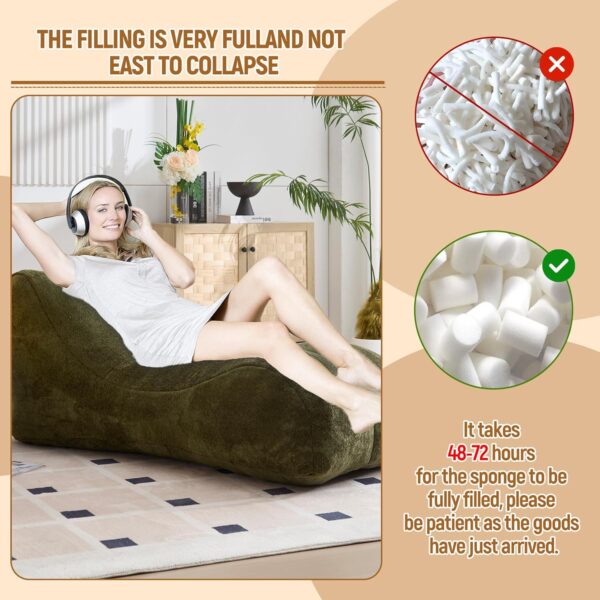 59'' Chaise Lounge Chair Indoor Bean Bag Yoga Chairs for Adults