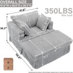 47.8 Oversized Chaise Lounge Chair with Ottoman