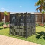 47 W x 47 H Outdoor Privacy Screen Fence Panels – Air Conditioner Fence Panels. Pool Equipment Enclosure. Trash Can Screens Fence Kit – Easy Installation & Multi-Purpose Security (Style 2)