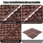 44 PCS Plastic Interlocking Deck Tiles. 12 x 12 Patio Outdoor Deck Tiles. Self-draining. Square Patio Floor Decking Tiles for Porch. Poolside. Balcony. Backyard. Indoor and Outdoor Use (Red+Brown)