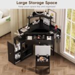 Corner Makeup Vanity Desk Without Mirror