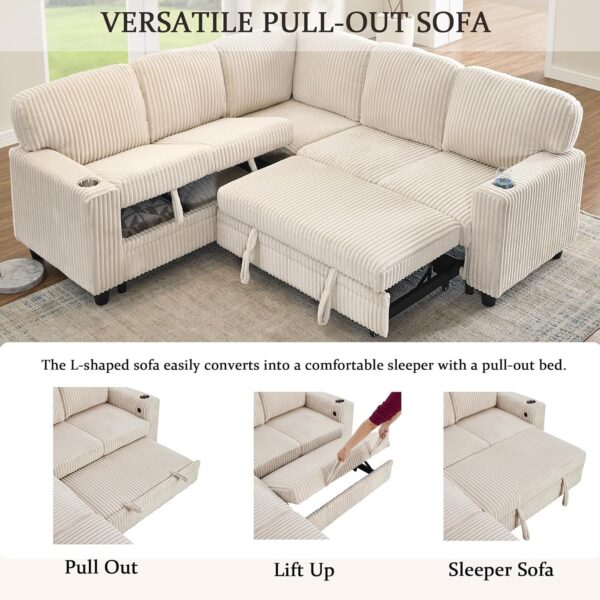 81'' Modular Sectional Sleeper Sofa with Pull Out Bed