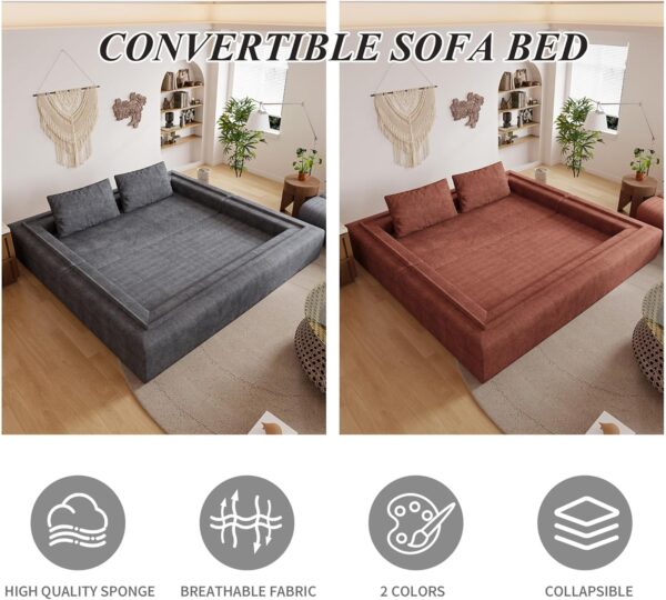 78 Inch Futon Sofa Bed 2-in-1 Folding Convertible Sofa Bed