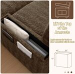 42 W Oversized Chaise Lounge Chair Indoor with Storage and Ottoman