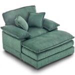 Chaise Lounge Chair Indoor. 56.3'' Oversized Chair with Ottoman. Comfy Upholstered Wide Sleeper Chaise Lounge Chair. Oversized Reading Chair. Chaise Lounge for Living Room. Bedroom