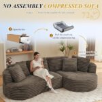 120'' Boneless Modular Sectional Curved Sofa No Assembly Required