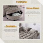 Convertible Futon Sofa Bed 54'' Futon Couch with Storage Ottoman