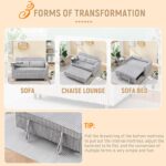 54 Convertible Sofa Bed. 3-in-1 Sleeper Sofa with Pull-Out Bed