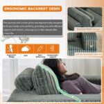 Oversized Chaise Lounge Chair Indoor with Removable Ottoman. 48.5 Comfy Thicked Upholstered Recliner Corduroy Couch. Leisure Sleeper Chair for Living Room. Bedroom. No Assembly Required