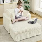 47.8 Oversized Chaise Lounge Chair with Ottoman