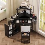 Corner Makeup Vanity Desk Without Mirror