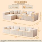130 Modular Sectional Sofa. Cloud Couch. Modern Modular L-Shape Sofa Couch with Chaise.Upholstered Couches Sectional Couch with Deep Seat for Living Room Bedroom (Beige)