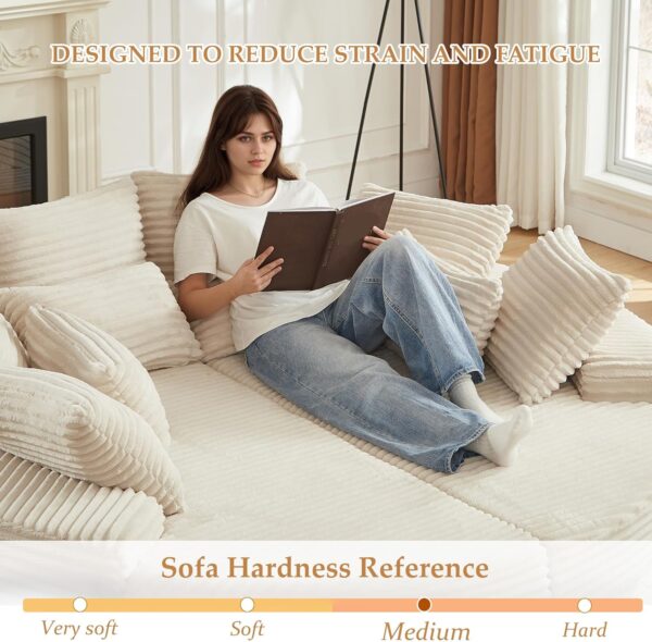 2-in-1 Folding Convertible Sofa Bed Oversized Upholstered Round Boneless Couch for Living Room