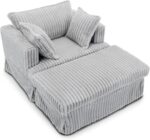 47.8 Oversized Chaise Lounge Chair with Ottoman