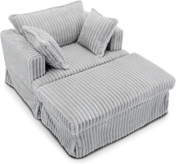 47.8 Oversized Chaise Lounge Chair with Ottoman