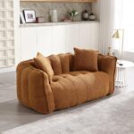 Giant Bean Bag Chairs Loveseat for Adults. Oversized Bean Bag Couch. Memory Foam Filled Floor Lounge Chair. Lazy Floor Sofa Chair with Armrests for Living Room. Bedroom. Apartment (2. Yellow)