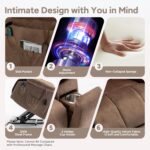 Cloud Power Lift Recliner with 26'' Extra Wide Seat for Large Weight Elderly. Maximum Weight 400lb. Velvet Comfort Lift Lazy Boy Recliner Chair with Massage and Lumbar Heat with Cup Holder and Pocket