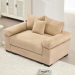 54.3 Oversized Accent Chair. Corduroy Armchair. 24in Extra Deep Seats. Modern Lounge Chair. Upholstered Reading Chair for Living Room & Bedroom