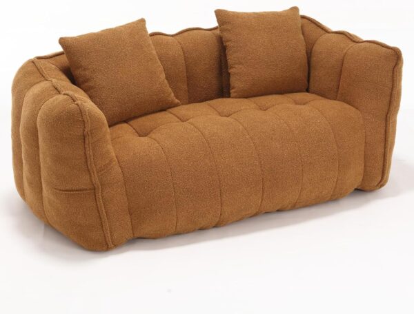 Giant Bean Bag Chairs Loveseat for Adults. Oversized Bean Bag Couch. Memory Foam Filled Floor Lounge Chair. Lazy Floor Sofa Chair with Armrests for Living Room. Bedroom. Apartment (2. Yellow)