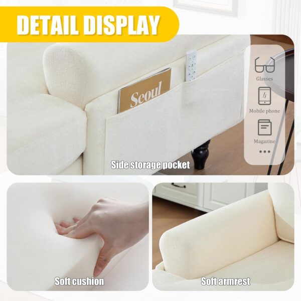 Oversized Sleeper Chair Sofa Bed with Side Pockets for Living Room