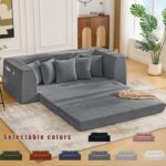 82'' Boneless Loveseat Sleeper Sofa Convertible Sofa Bed with Side Pocket Cup Holders