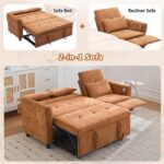 2-in-1 Sleeper Sofa with Pull Out Couch Bed and a Reversible Recliner