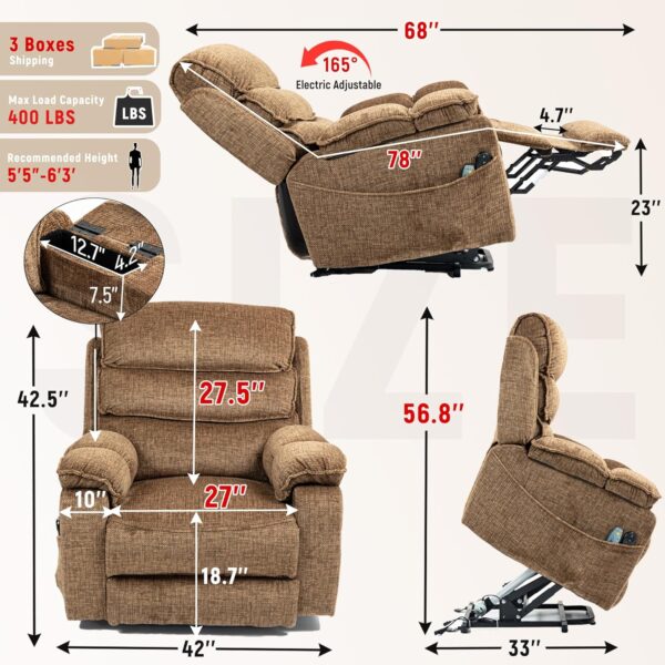 27'' Extra Wide Power Lift Lazy Boy Recliner Chair for Elderly & Big Tall