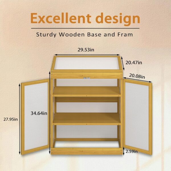 29.53 W Cold Frame Greenhouse Wooden Greenhouse Raised Flower Planter Shelf