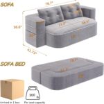2-in-1 Foldable Sofa Convertible Sleeper Foam Sofa Bed with Multi Functional Blanket