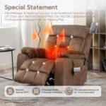 Cloud Power Lift Recliner with 26'' Extra Wide Seat for Large Weight Elderly. Maximum Weight 400lb. Velvet Comfort Lift Lazy Boy Recliner Chair with Massage and Lumbar Heat with Cup Holder and Pocket