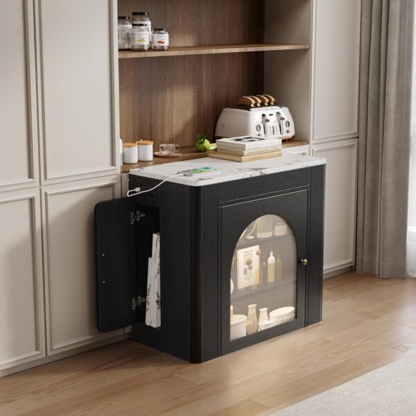 Extendable Dining Table for 4-6. 33''-59'' Extending Dining Table w/Removable Leaves Space Saving. Mobile Rolling Island Tables with Power Outlet Wooden Adjustable Tables for Kitchen (Black)