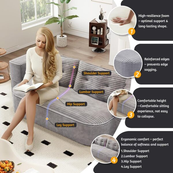 2-in-1 Foldable Sofa Convertible Sleeper Foam Sofa Bed with Multi Functional Blanket