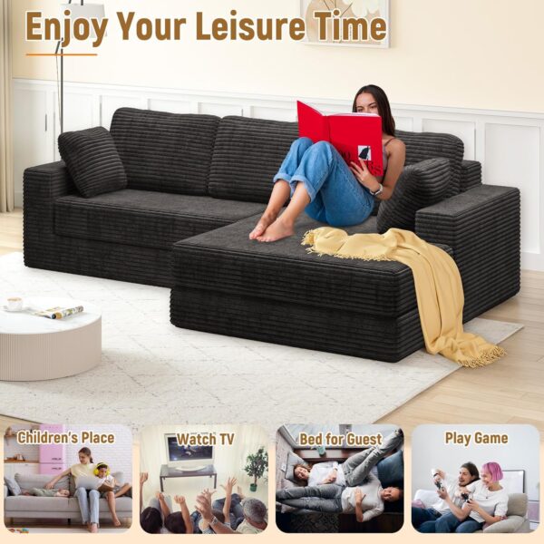 112 Modular Sectional Sofa Cloud Convertible Sofa Bed for Living Room