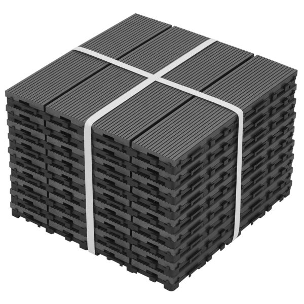 9 PCS Heavy-Duty & Recyclable Wood-Plastic Interlocking Deck Tiles 11.8 x 11.8- Outdoor and Indoor for Patio. Balcony. Porch. Backyard. Bedroom (Coffee)