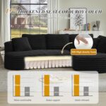 120'' Boneless Modular Sectional Curved Sofa. No Assembly Required